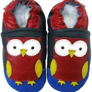 BEST SELLERS Carozoo Baby Soft Sole Baby Kid Indoor Leather Shoes slippers socks booties moccasins girl boy cuir leather owl dark blue