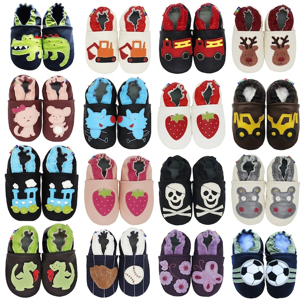 Carozoo soft soled leather baby Shoes infant Baby toddler kids Slippers for Girls and Boys