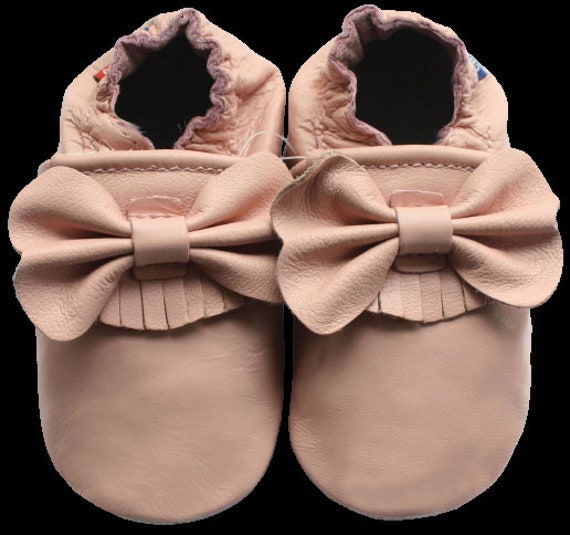 carozoo ladybug cream 6-7y soft sole leather kids shoes slippers 