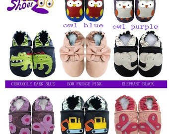 MEILLEURES VENTES ! Carozoo bébé semelle souple bébé enfant intérieur cuir chaussures pantoufles chaussettes chaussons mocassins fille garçon cuir cuir