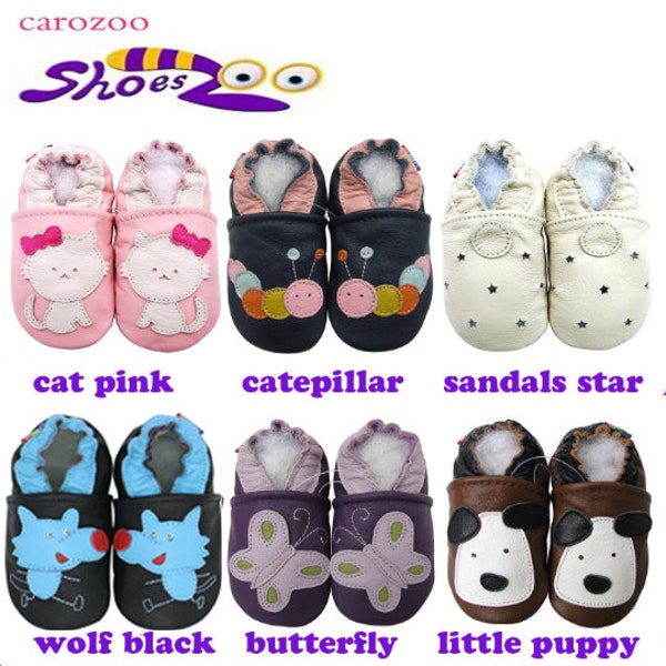 BEST-SELLER! Chaussures d'intérieur en cuir véritable pour bébés garçons et filles, sandales, pantoufles, chaussettes, semelle souple