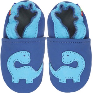 BEST SELLERS Carozoo Baby Soft Sole Baby Kid Indoor Leather Shoes slippers socks booty girl boy cuir leather dinosaur blue