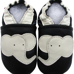 BEST SELLERS Carozoo Baby Soft Sole Baby Kid Indoor Leather Shoes slippers socks booties moccasins girl boy cuir leather elephant black