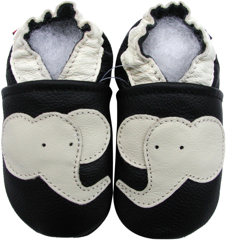 BEST SELLERS Carozoo Baby Soft Sole Baby Kid Indoor Leather Shoes slippers socks booties moccasins girl boy cuir leather elephant black