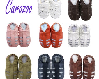 Carozoo – sandales en cuir à semelle souple pour bébé, chaussures pour filles et garçons, pantoufles pour enfants en bas âge