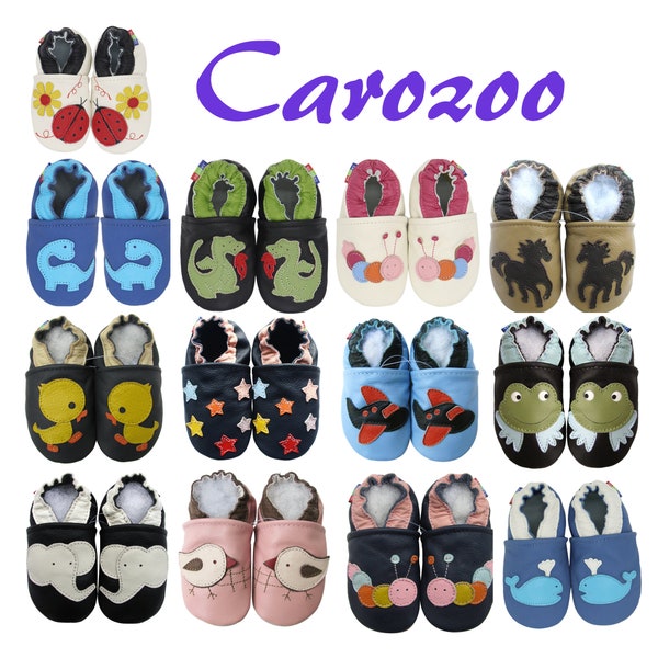 Carozoo, zapatos de suela suave de cuero para niños pequeños, zapatillas de bebé, cuna para niñas y niños, aprende a caminar, animal lindo