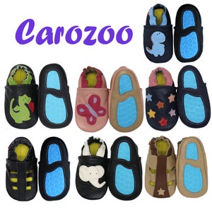 Zapatos Bebé Carozoo Baby Suela Goma. Zapatillas de cuero para niños para interior y exterior. Zapatos antideslizantes para niños pequeños Niñas Niños imagen 1