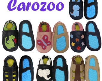 Carozoo Baby Rubber Sole Baby Shoes. Kid Indoor Outdoor Leather Slippers. Slip-Resistant Toddler Shoes Girls Boys