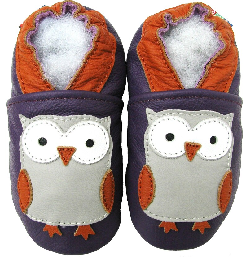 BEST SELLERS Carozoo Baby Soft Sole Baby Kid Indoor Leather Shoes slippers socks booties moccasins girl boy cuir leather owl purple