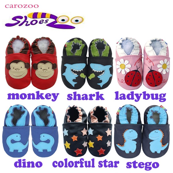 MEILLEURES VENTES ! Carozoo bébé semelle souple bébé enfant intérieur cuir chaussures pantoufles chaussettes butin fille garçon cuir cuir