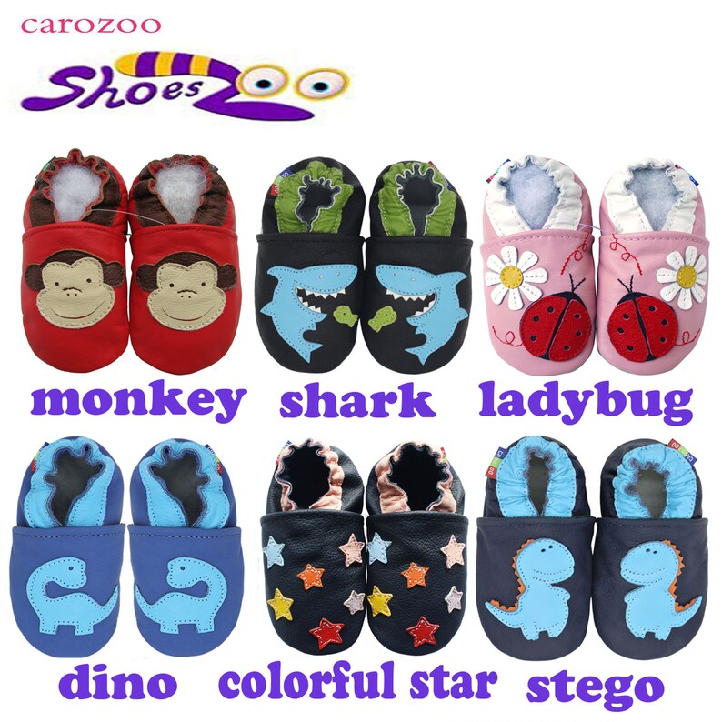 MEILLEURES VENTES Carozoo bébé semelle souple bébé enfant intérieur cuir chaussures pantoufles chaussettes butin fille garçon cuir cuir image 1