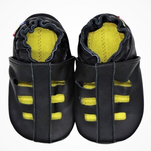 Zapatos Bebé Carozoo Baby Suela Goma. Zapatillas de cuero para niños para interior y exterior. Zapatos antideslizantes para niños pequeños Niñas Niños Sandals Black OD