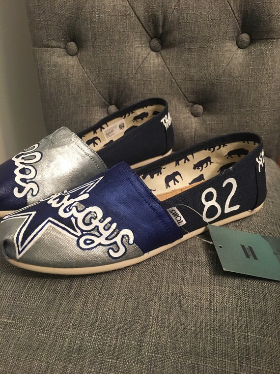 Dallas Cowboys Hand painted Toms Shoes Etsy UK