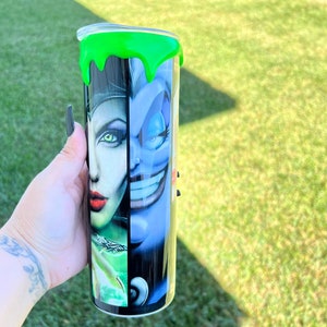Halloween Tumbler - Girl Villains Tumbler - Evil Queen - Maleficent - Ursula - Mother Gothel - Lady Tremaine - Green Drip - Potion - Slime