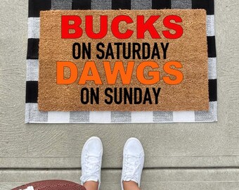 Custom Ohio Football Fan Coir Doormat