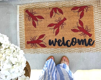 Lobster Coir Doormat: East Coast Summer Porch Decor