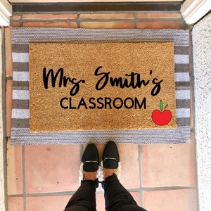 Custom name classroom doormat, teacher gifts, teacher decor, back to school, classroom decor, Welcome Mat, Home Decor, Entryway, Outdoor Rug