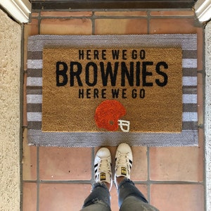 Here we go brownies regular font doormat Funny Doormat, cute doormat, Home Decor, doormats, welcome mat
