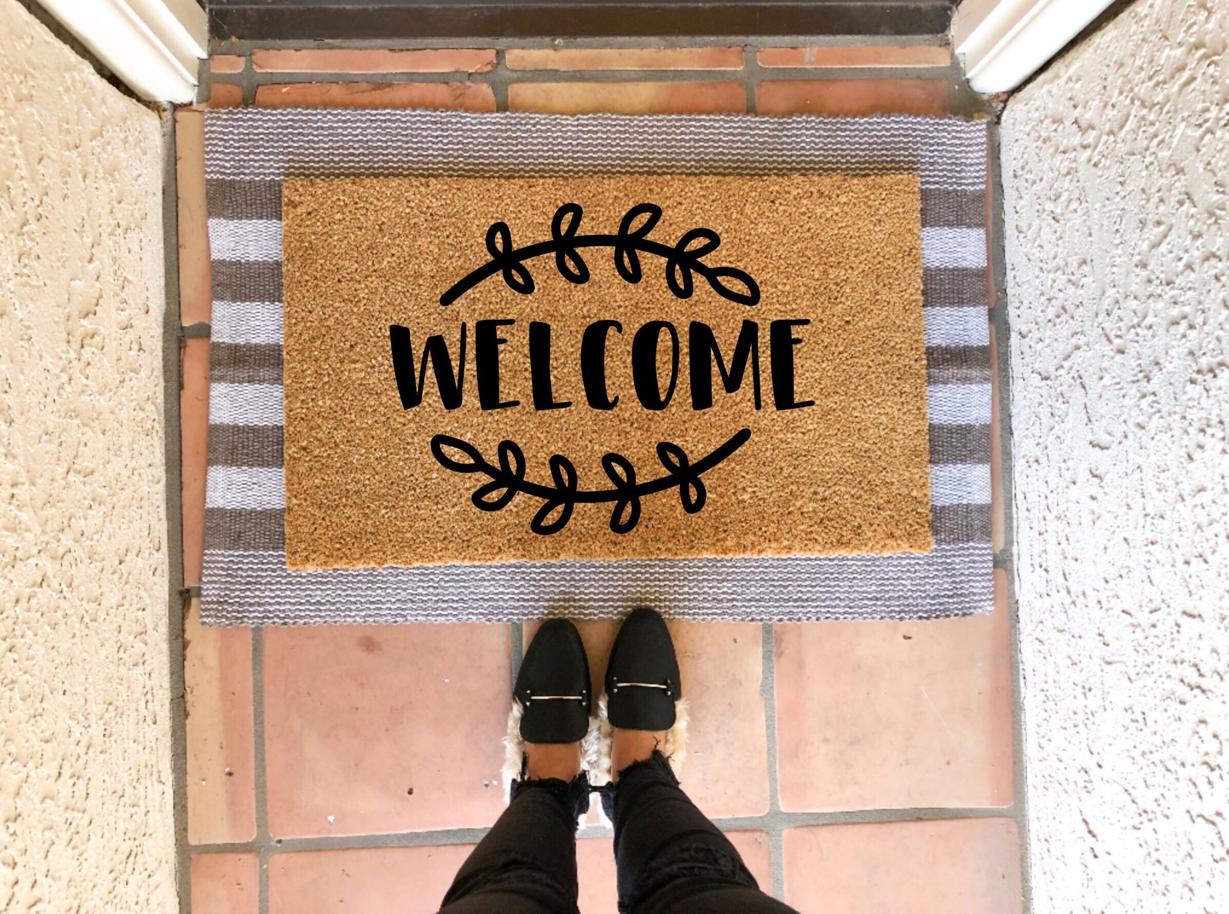 With Vines Doormat Cute Doormat Funny Doormat Etsy UK