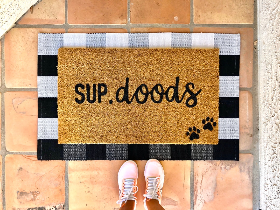 Sup Doods, Funny Doormat, Pet Doormat, Customizable Pet Doormat, Cute Doormat, Home Decor