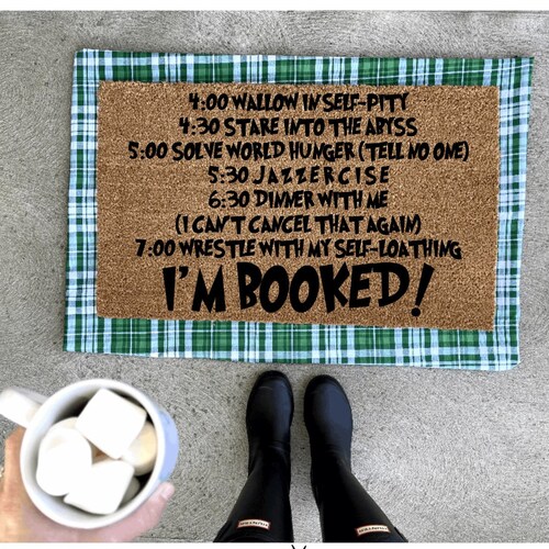 I’m booked! doormat, Christmas doormat, Funny doormat Funny Doormat, cute doormat, Home Decor, doormats, welcome mat