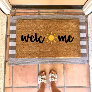 Welcome Sunshine doormat, summer doormat, cute doormat, funny doormat, spring doormat, Welcome Mat, Home Decor, Entryway