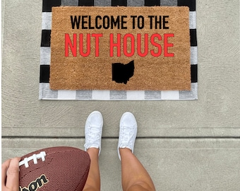 Welcome to the Nut House Doormat, Funny Coir Doormat, Home Decor