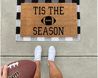 Football Season Coir Doormat: Funny Fall Entryway Decor