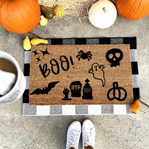 Halloween favorites doormat, funny doormat, witch doormat, Halloween doormat, fall doormat, ghost doormat