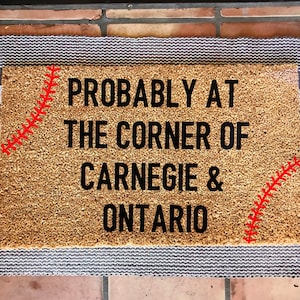 Probably at the corner of Carnegie & Ontario - Cleveland Indians doormat, cleveland guardians