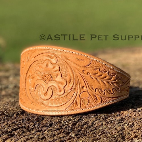Luxury Leather Dog Collar Saluki Whippet Greyhound Lurcher Etsy UK