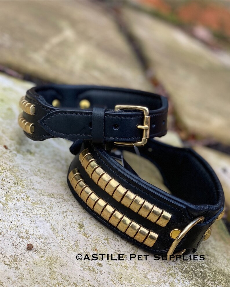 Astile Pet Supplies Martingale Half Choke Leather Dog Collar Adjustable With Chrome Chain Durable NECK SIZE UP TO 24 INCHES
