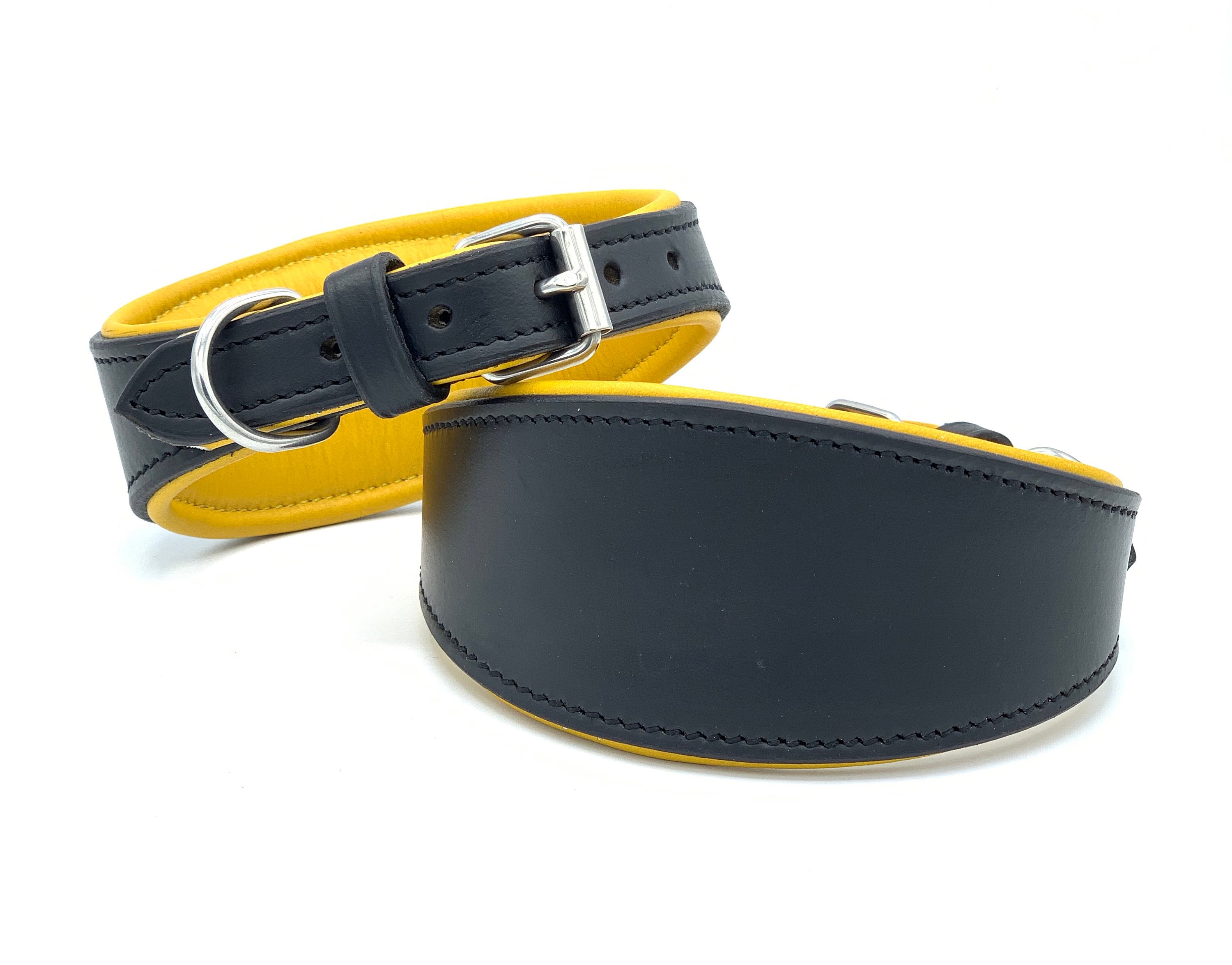 Luxury Grey Hound /whippet Leather Dog Collar With Solid Brass Etsy