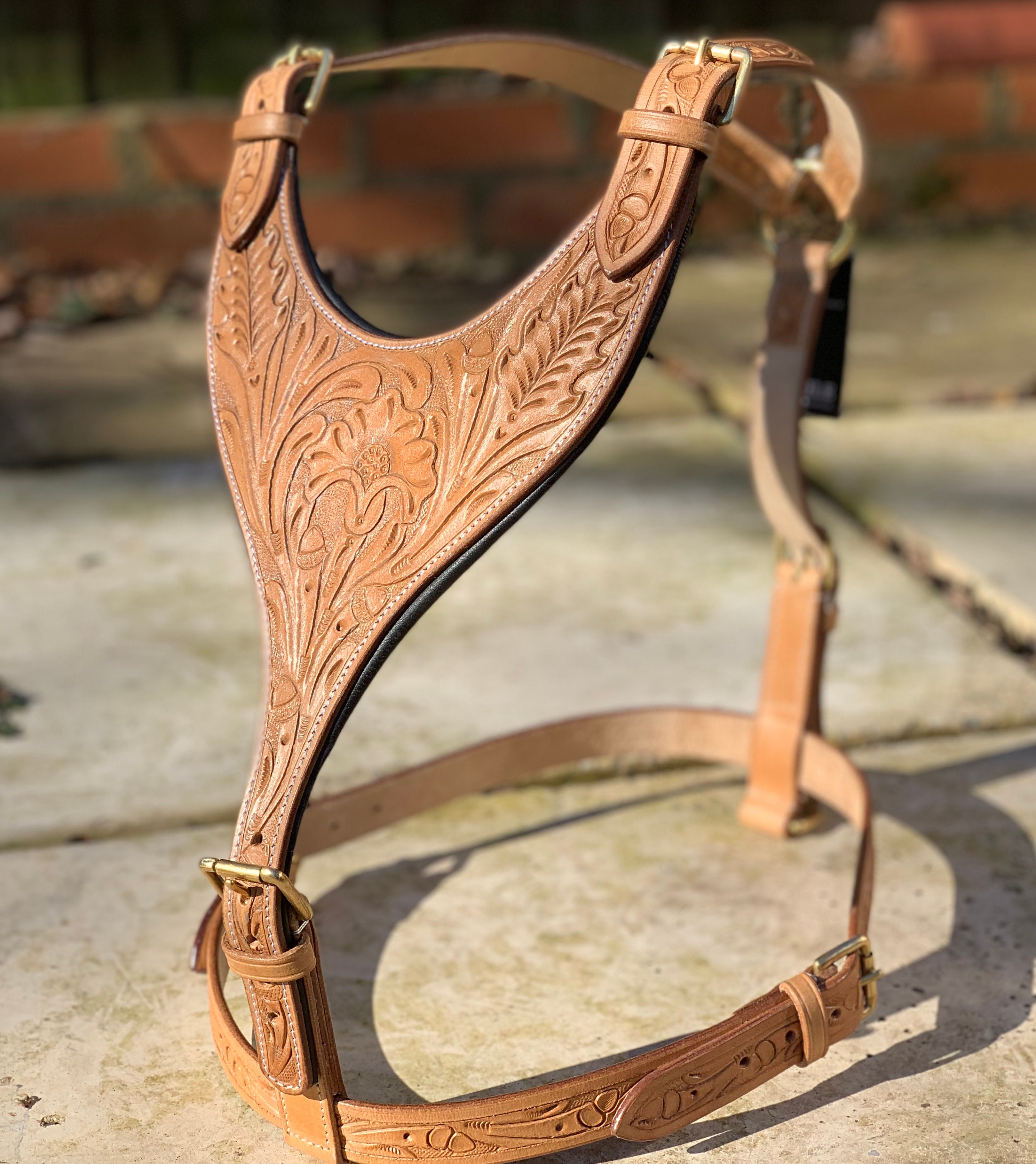 Luxury Leather Dog Harness With Matching Lead Vegetable Tanned Etsy UK