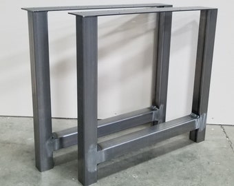 Patas de mesa cuadradas de acero con forma de H, estilo industrial moderno, de 1,5" x 1,5".