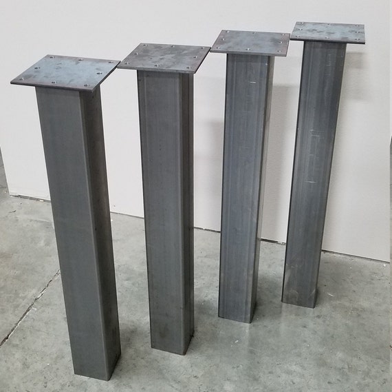 3"x3" Steel Metal Tube Table Legs - Set of 4