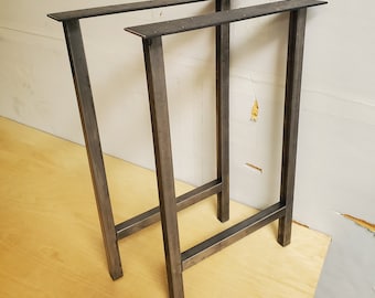 Patas de mesa de acero cuadradas en forma de H, estilo industrial moderno, de 2,5 x 2,5 cm