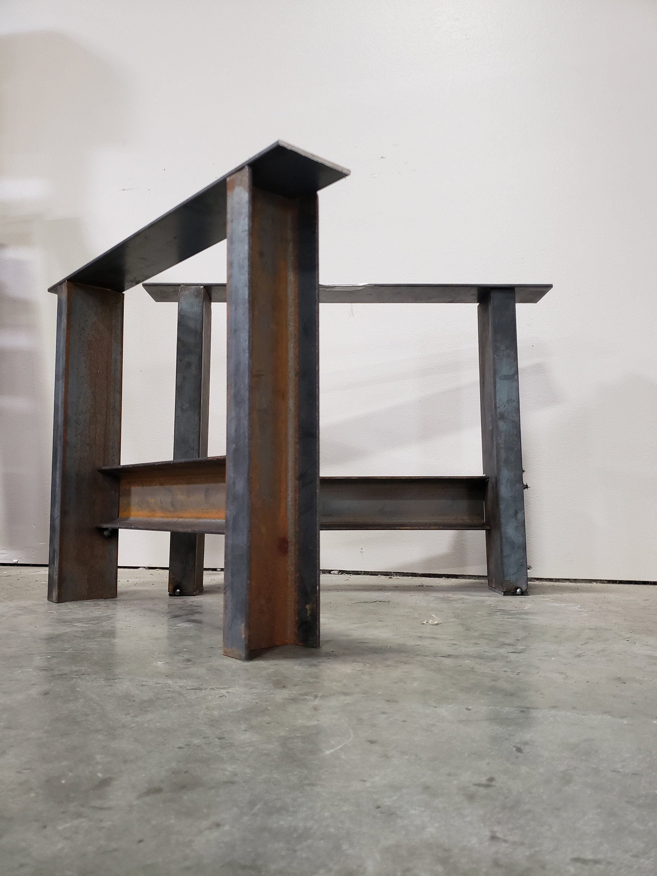 Steel Metal Table Legs pair Farmhouse Rustic Rusted Etsy