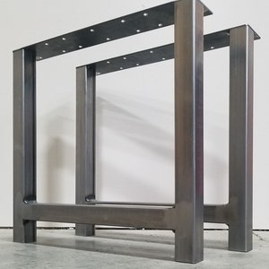 2&quot;x2&quot; Modern Industrial H-Shape Square Steel Metal Table Legs
