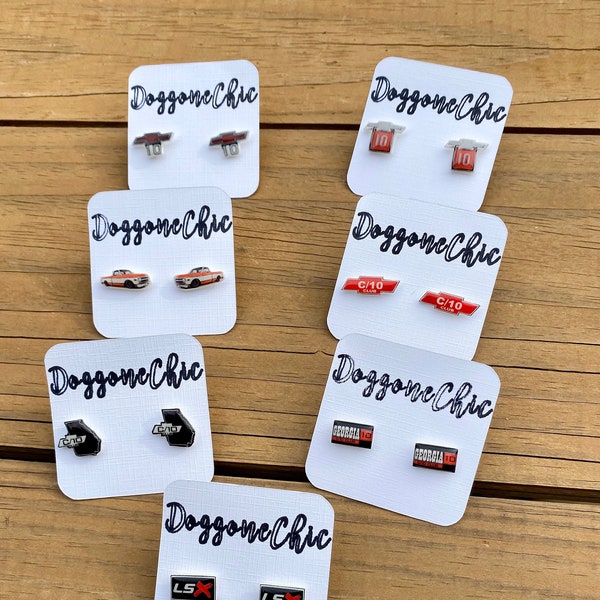 C10 Earrings • C/10 Club Georgia Earrings • Chevrolet C10 • Patina Car truck • Chevy truck C10 • LSX • Farmtruck • C10 Truck Emblems