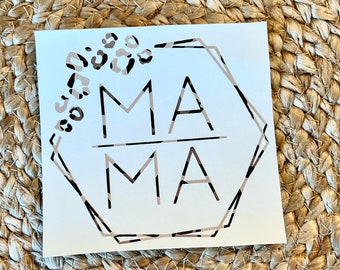 Calcomanía de mamá guepardo, calcomanía de mamá leopardo, calcomanía de mamá para auto, pegatina de vinilo para mamá, mamá de niño, calcomanía para laptop, mamá de niña, pegatina de mamá, calcomanía de vinilo