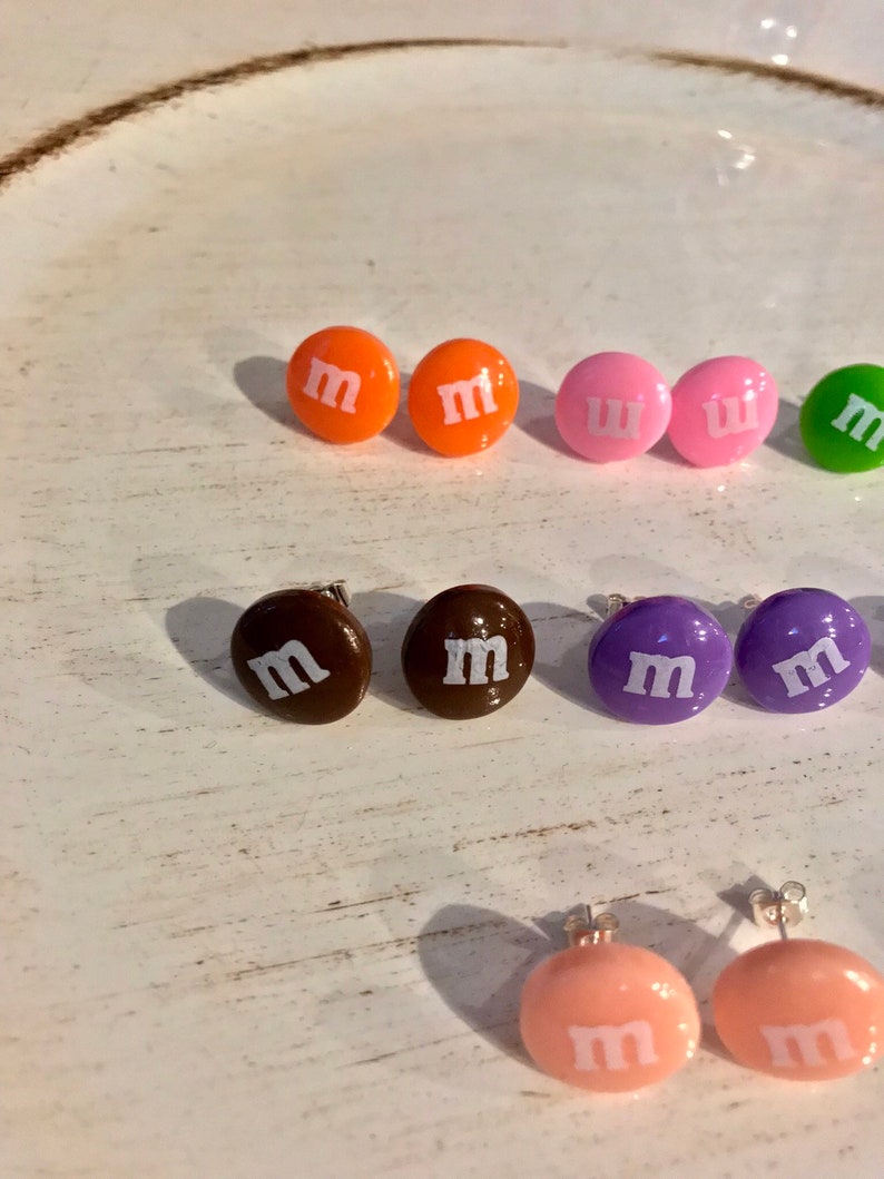 M and M Earrings / Stud Earrings / Candy Earrings / Earrings Etsy