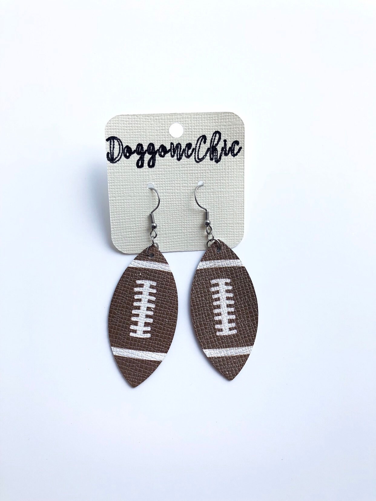 Leather Football Earrings // NFL Earrings Etsy