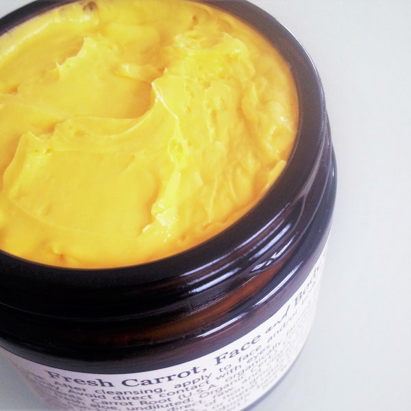 FRESH Carrot Face, Body Cream w/local farm ETHICAL raw goods. Non-oily Sustainable Handmade / Raw vitamin Brightening REAL Skin Food!