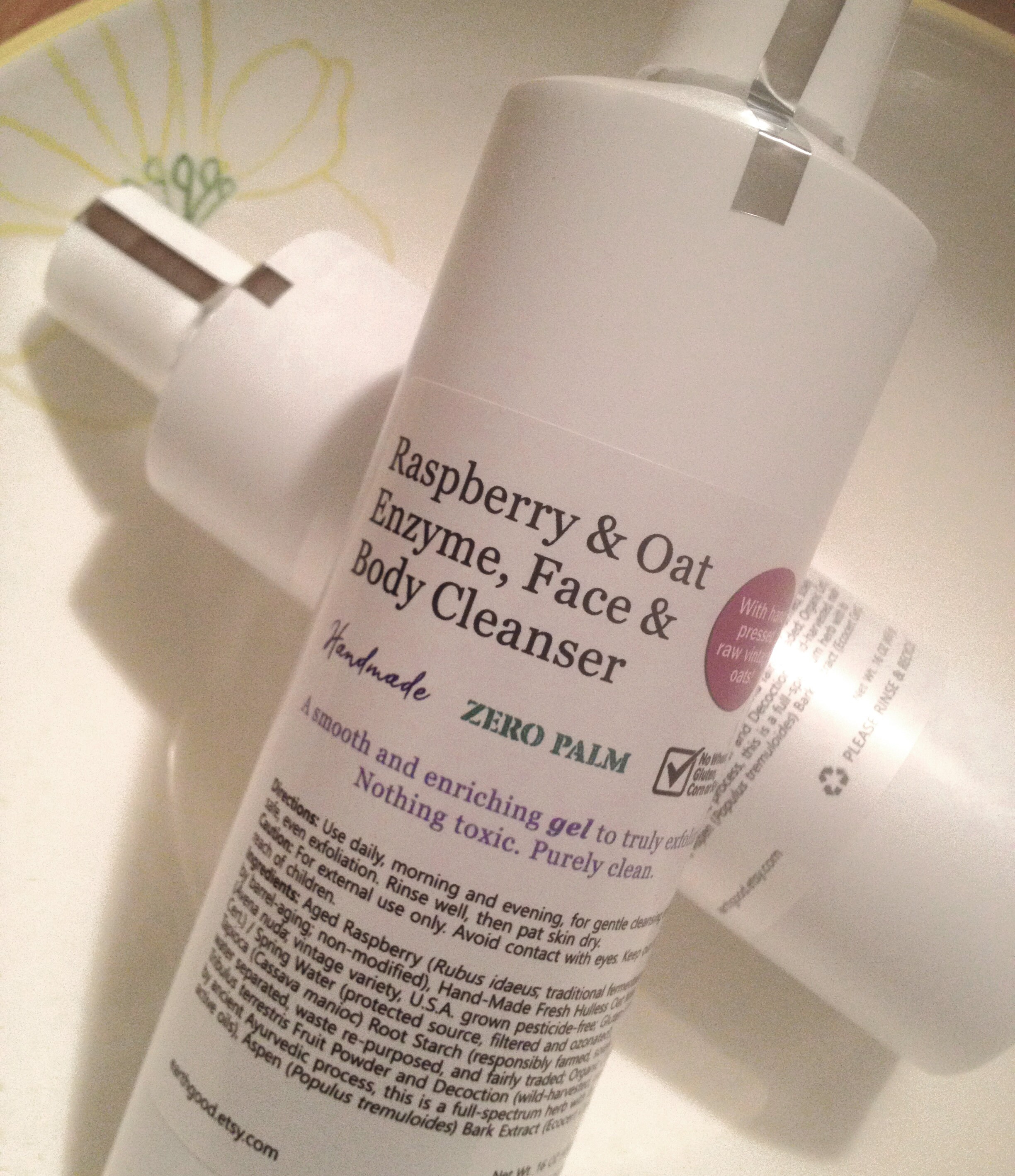 RASPBERRY & Oat Enzyme Face / Body Cleanser Exfoliating Etsy