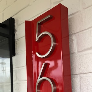 Modern Industrial Contemporary Address Numbers on Metal Backplate_ European Design_ House Numbers_ Residential Numbers