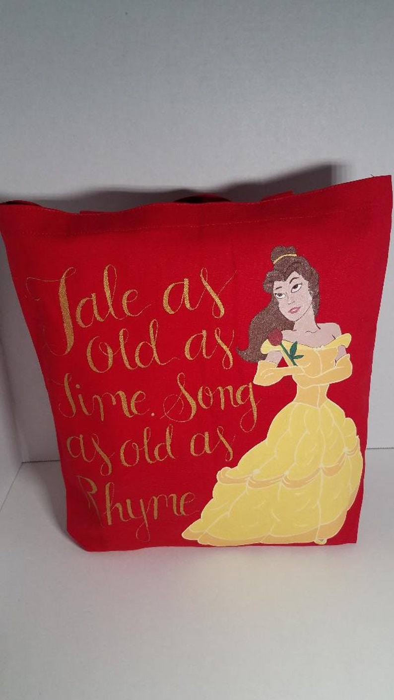 Hand Painted Red Belle Tote