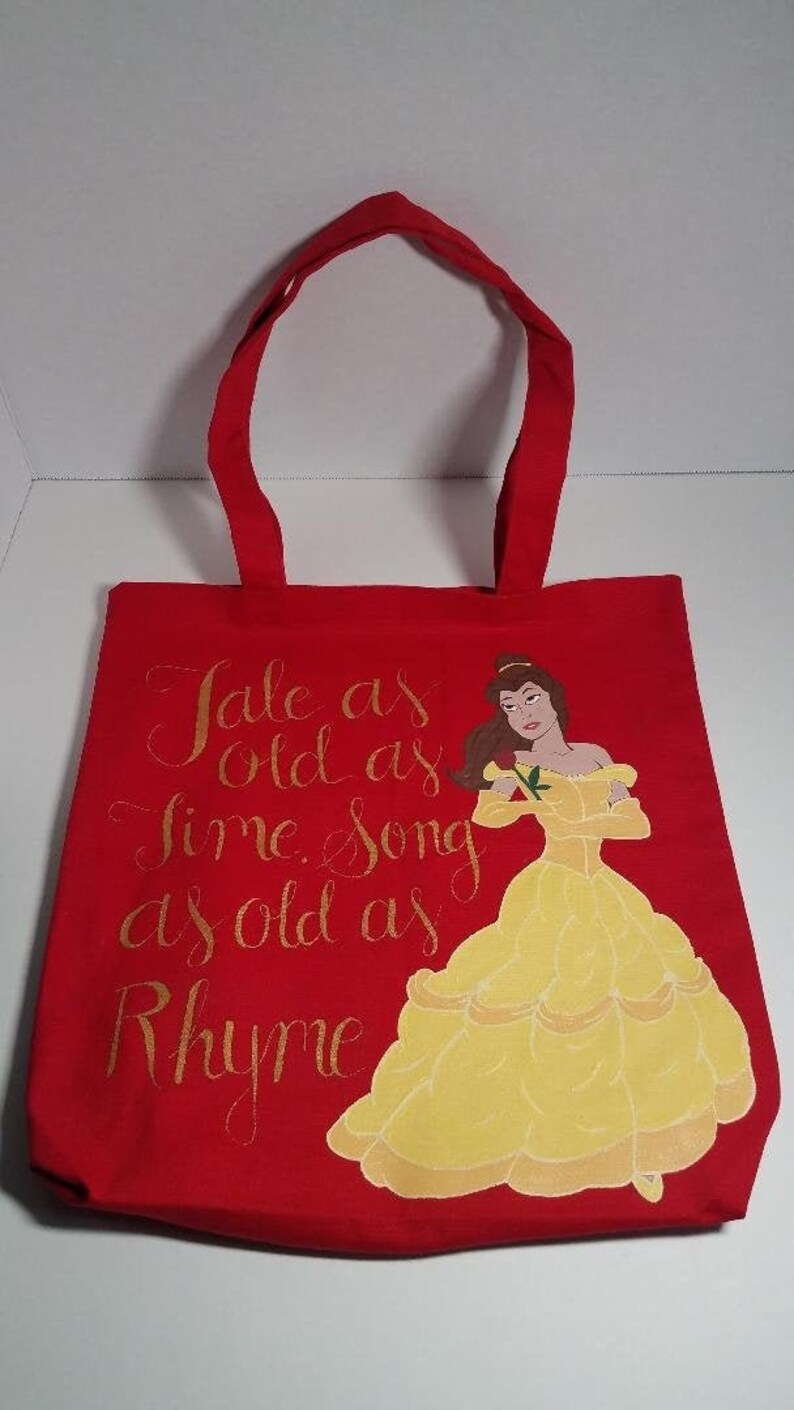 Hand Painted Red Belle Tote