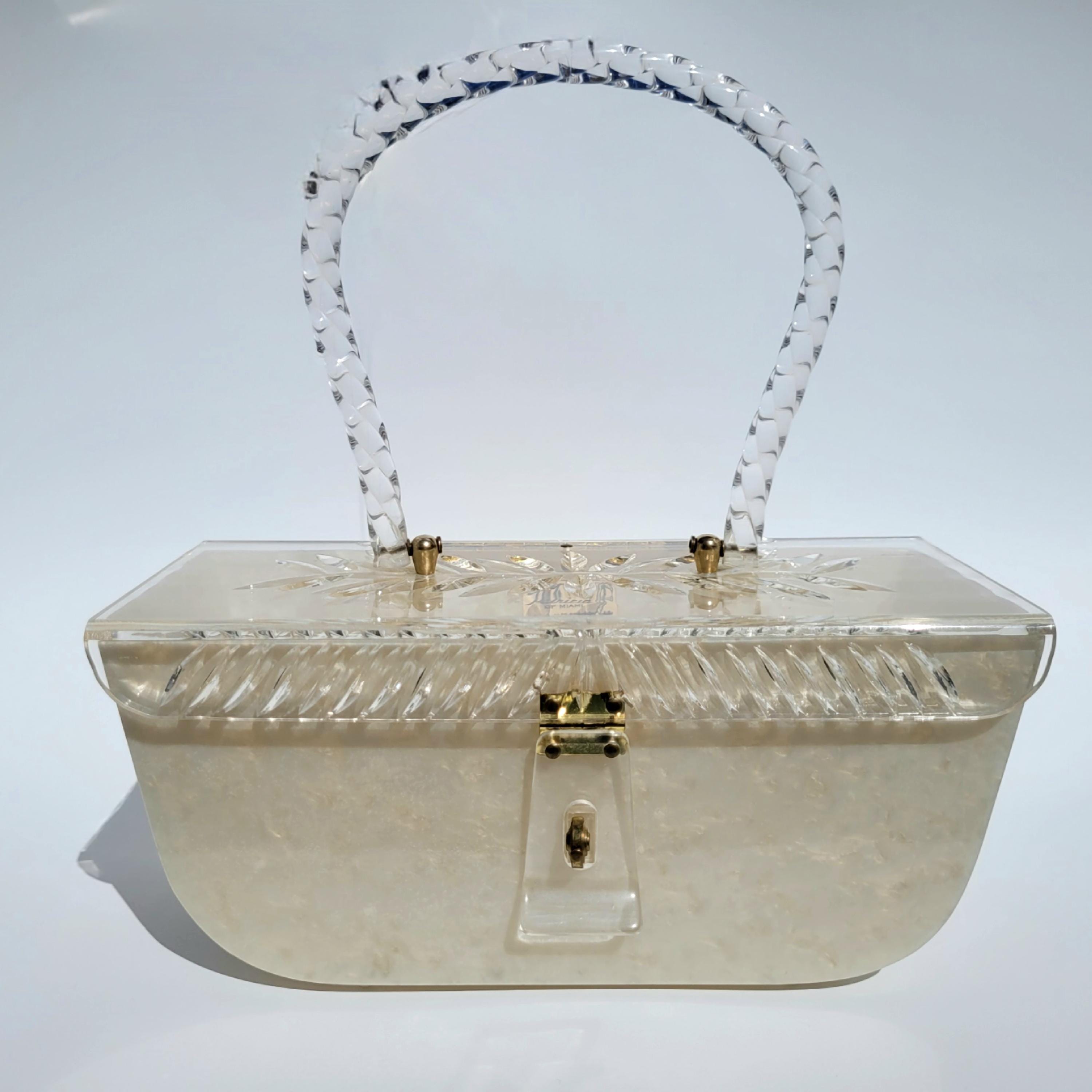★SCULPTOR★ Granny Lucite Handle Bag Ivory SC24S516IV White Lucite Handbag - Etsy