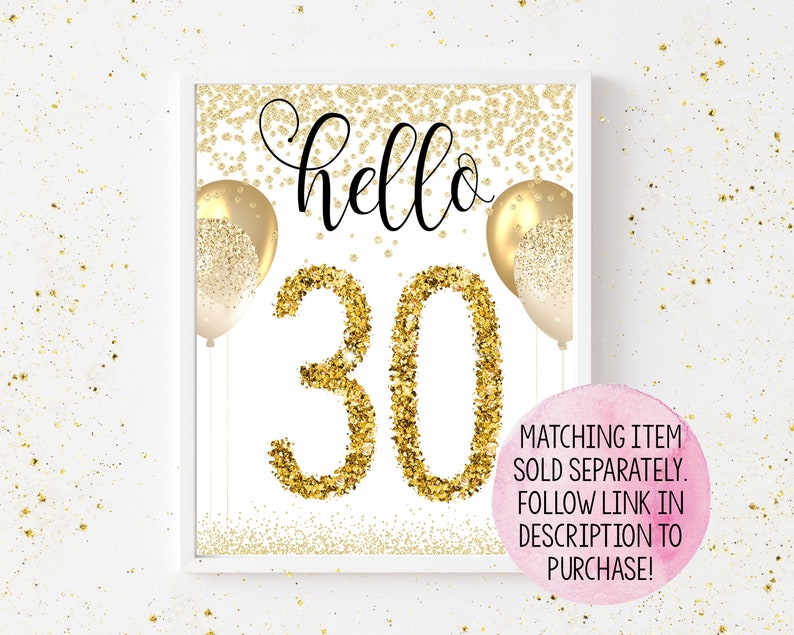 Printable Birthday Sign Printable Birthday Party Decorations 30 Birthday Decorations Printable Gold Thirty AF Sign 30th Birthday Sign